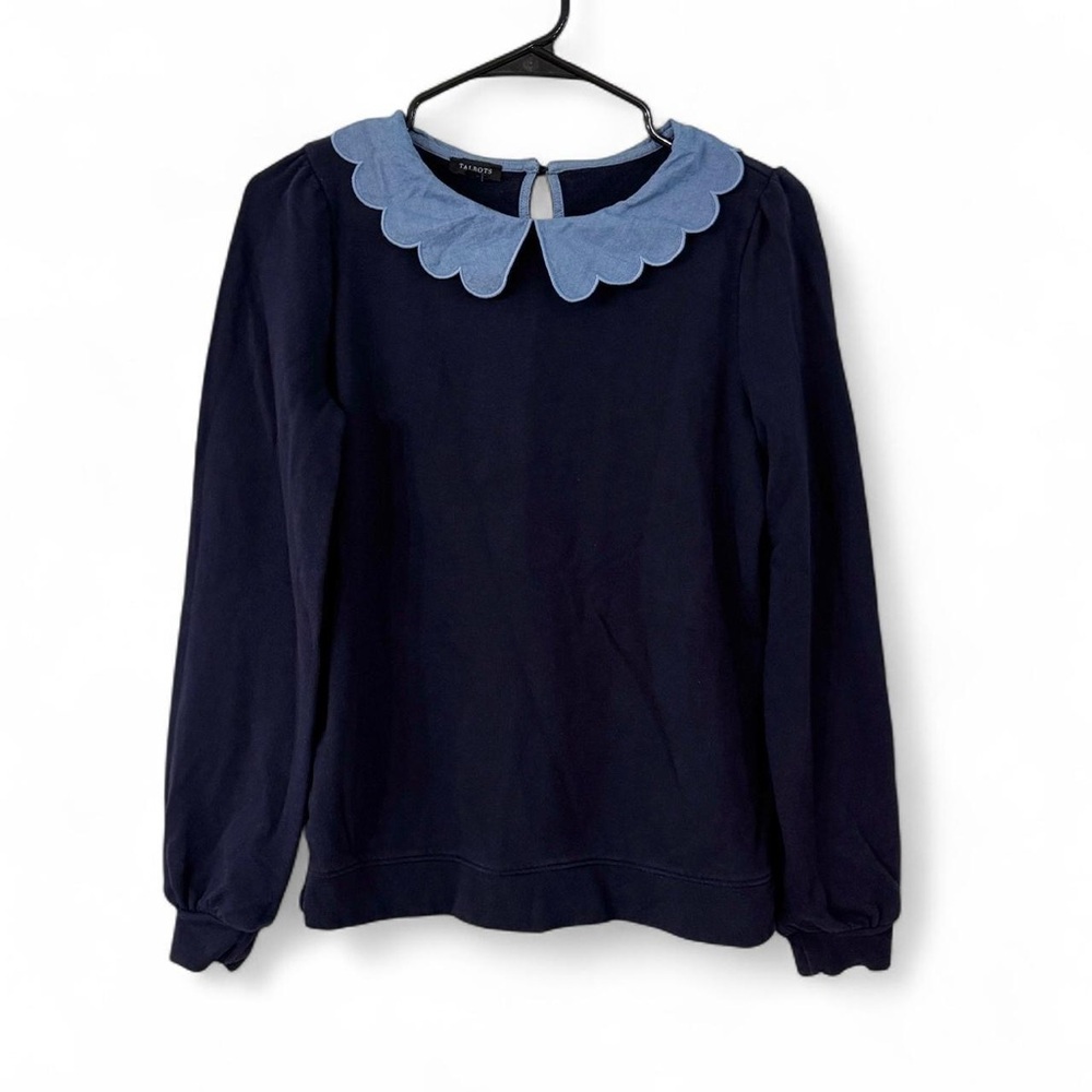 scallop collar pullover sweater / sweatshirt , Talbots , small